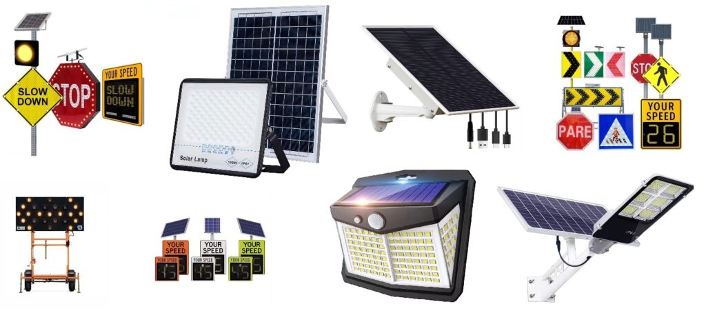 solar traffic lights and signs