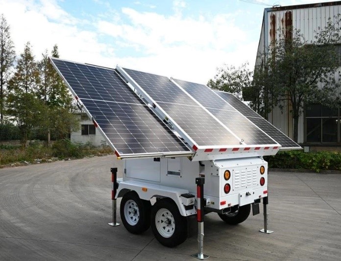 mobile trailer solar power portable for cctv & lighting tower